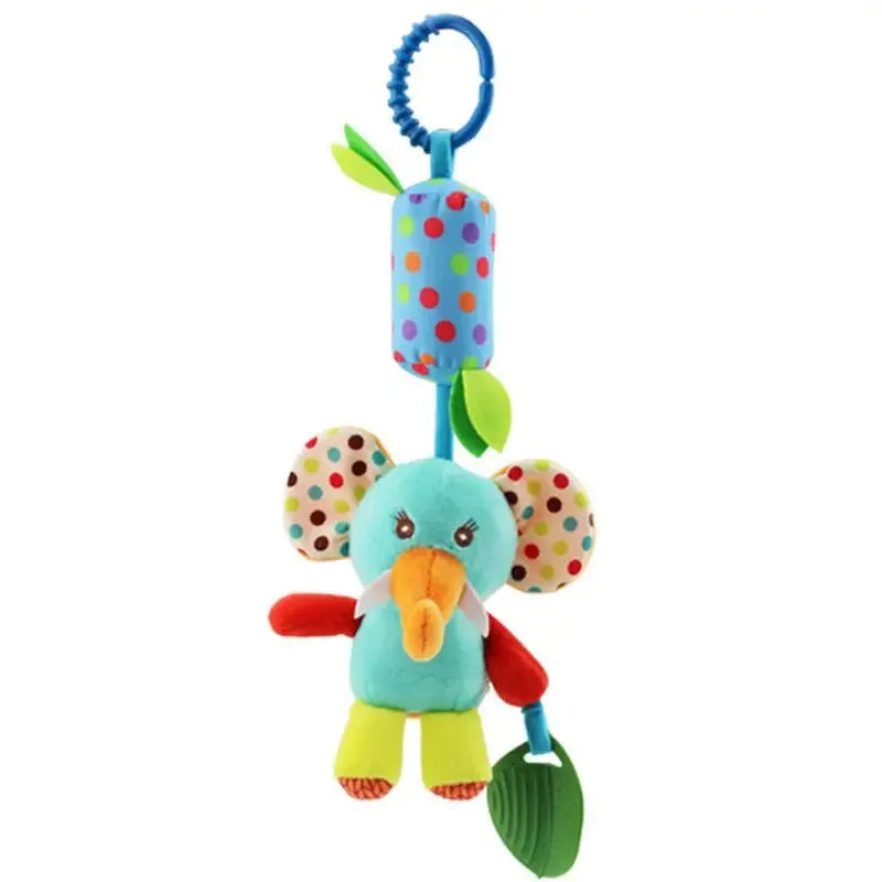 Éléphant en peluche suspendu, favorise l'éveil sensoriel infantile