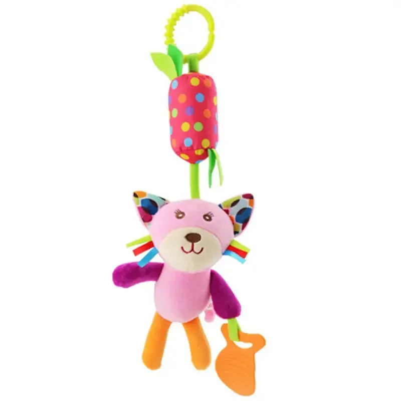 Jouet suspendu animal coloré, parfait pour éveil sensoriel.
