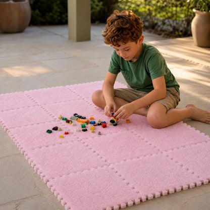 puzzle tapis bebe rose garçon blocs lego