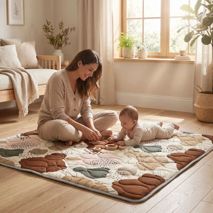 Tapis de Motricité Bébé - Motifs Abstraits et Lavable