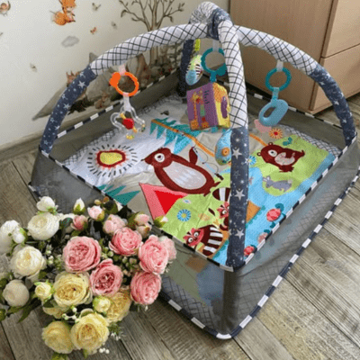 Tapis d'Éveil - BabyGymPlayMat™ - Gris - Bulle d'enfant