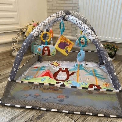 Tapis d'Éveil - BabyGymPlayMat™ - Gris - Bulle d'enfant