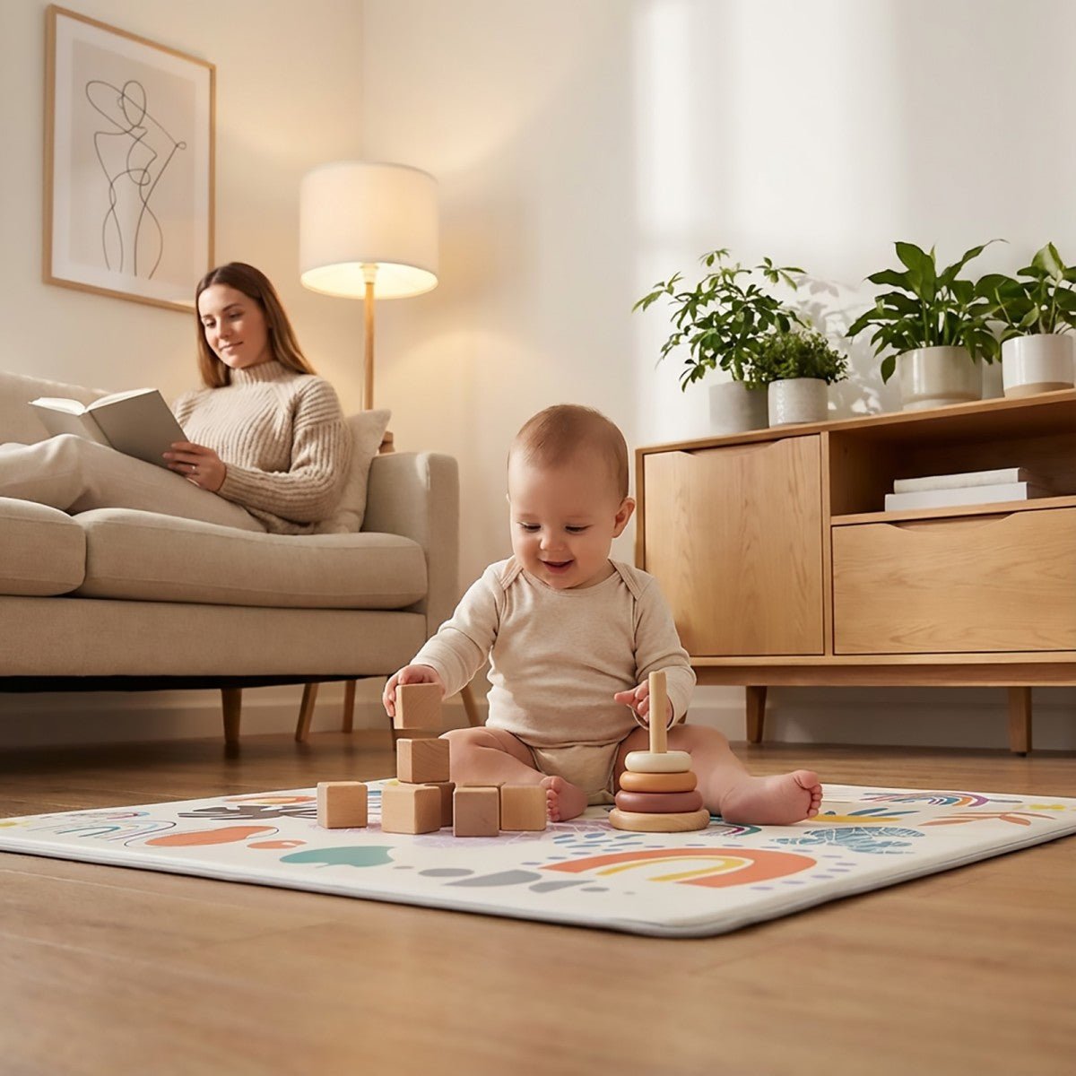 Tapis en mousse pour bébé | HappyCrawl™ - Bulle d'enfant