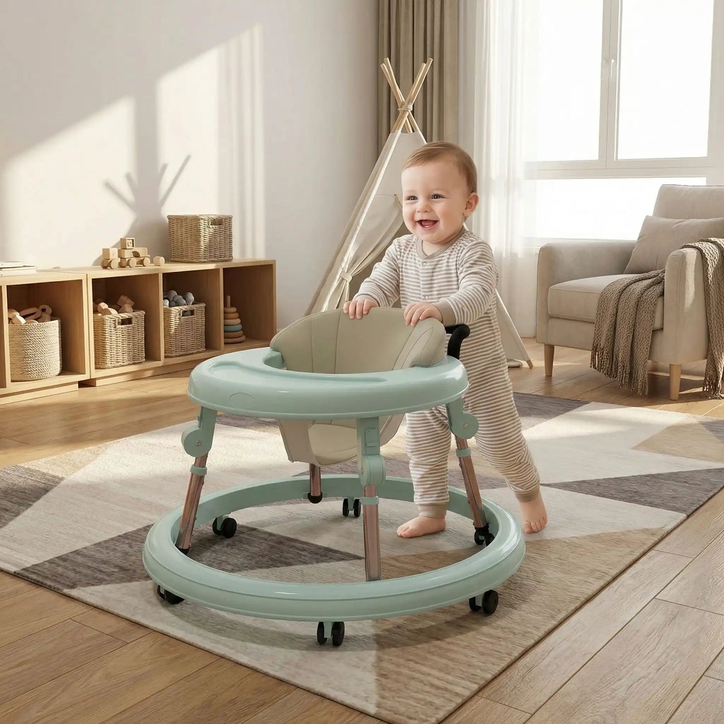 TROTTEUR BEBE debout qui le pousse