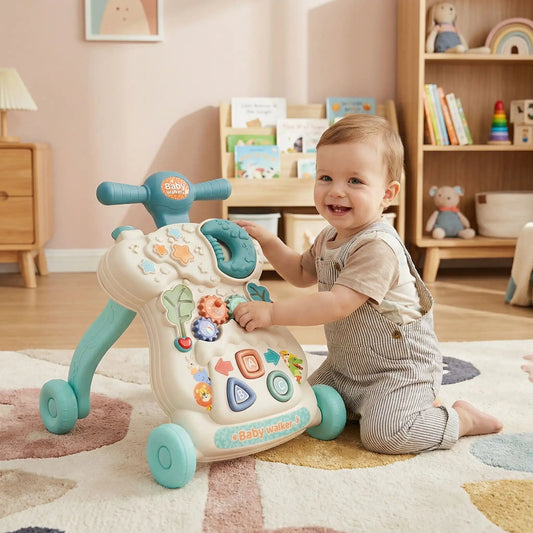 Trotteur bébé avec garçon qui s'amuse