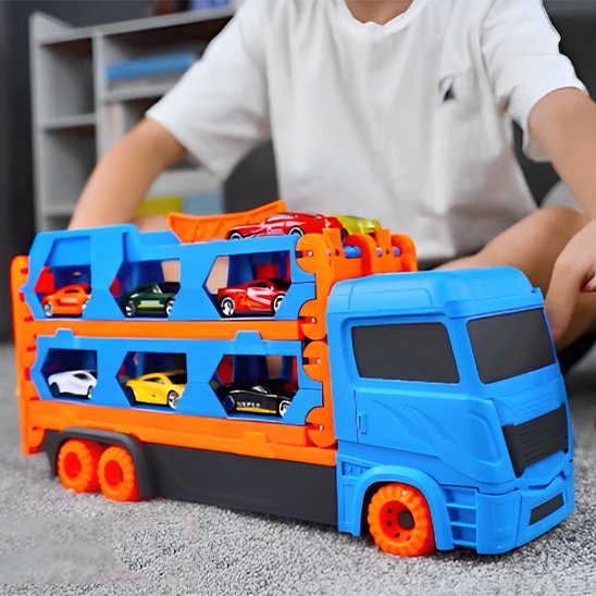 un jouet en camion avec ces petites voitures
